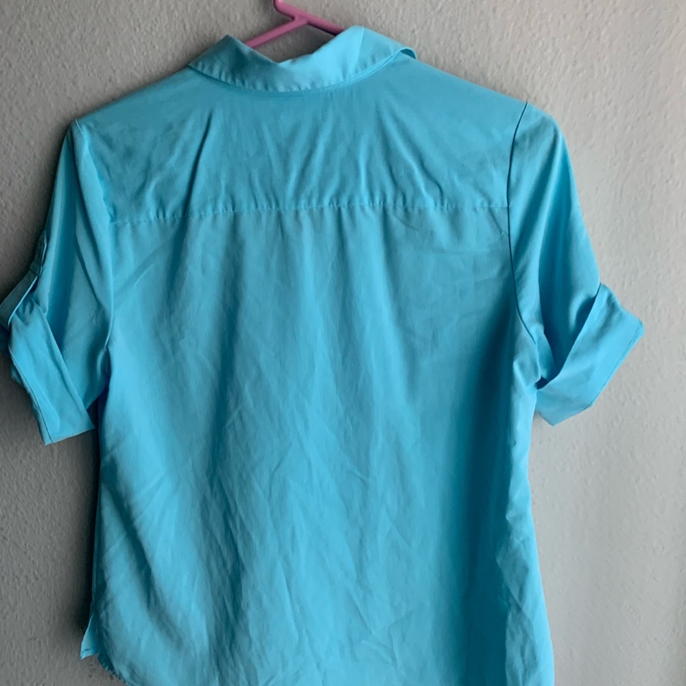 Chico's Blue Button-Up Shirt - Picture 7 of 8